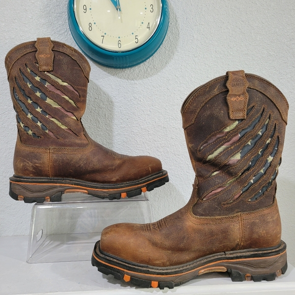 Cody James Men's Scratch American Flag Lite Performance Western Boots - Square T - Picture 2 of 8